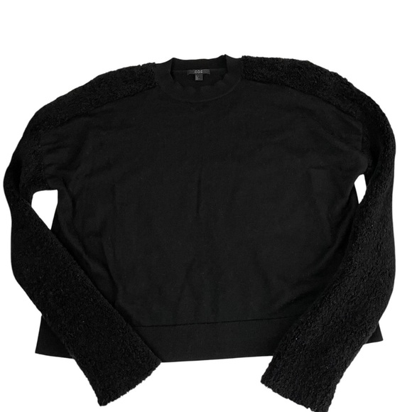 COS Black Wool Fluffy Textured Long Sleeve Sweater - Picture 11 of 11